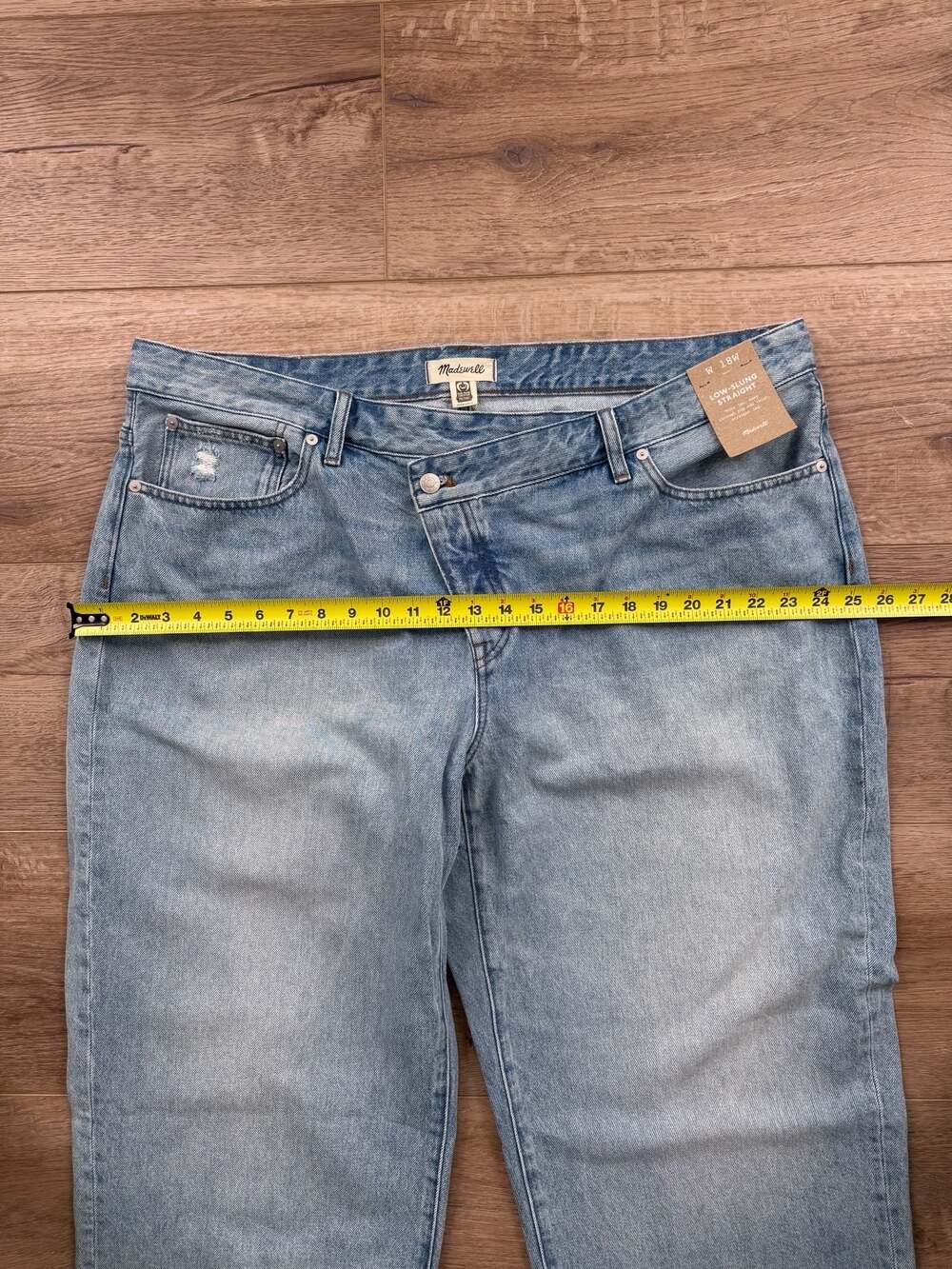 Madewell Low-Slung Straight Criss-Cross Waist Jeans 18W Light Wash NWT - Picture 9 of 14